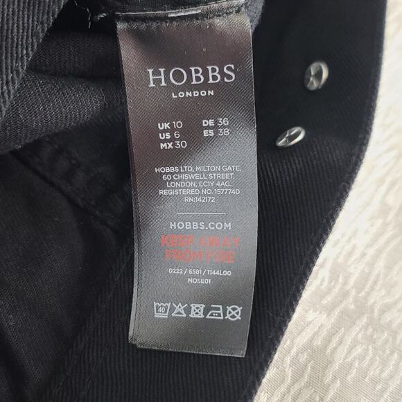 Hobbs Miriam jacket ladies denim jacket black Size 6 Polished Goth Witchy Office - Picture 10 of 12